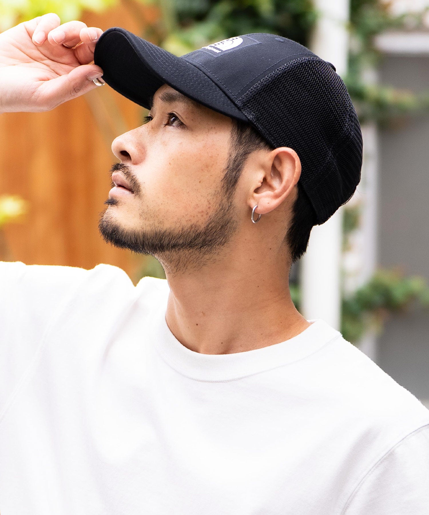 THE NORTH FACE ザ・ノースフェイス MUDDER TRUCKER メッシュスナップバックキャップ ロゴワッペンベースボールキャップ