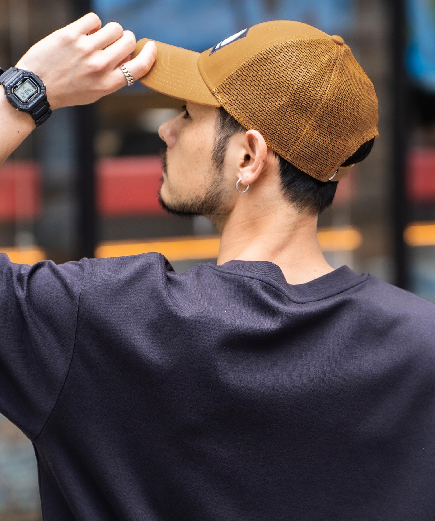 THE NORTH FACE ザ・ノースフェイス MUDDER TRUCKER メッシュスナップバックキャップ ロゴワッペンベースボールキャップ