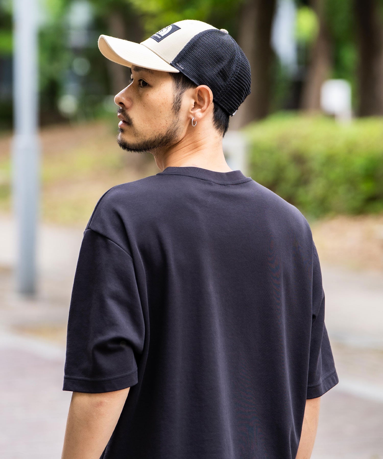 THE NORTH FACE ザ・ノースフェイス MUDDER TRUCKER メッシュスナップバックキャップ ロゴワッペンベースボールキャップ