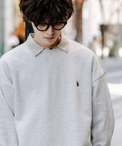 U.S. POLO ASSN. ユーエスポロアッスン オーバーサイズ裏起毛ワンポイントロゴ刺繍長袖スウェット	14765