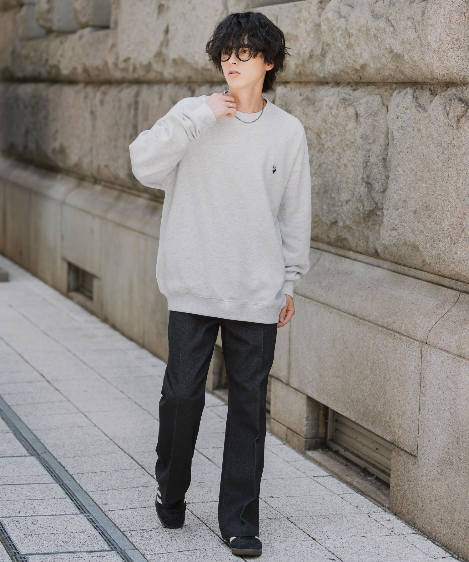U.S. POLO ASSN. ユーエスポロアッスン オーバーサイズ裏起毛ワンポイントロゴ刺繍長袖スウェット	14765
