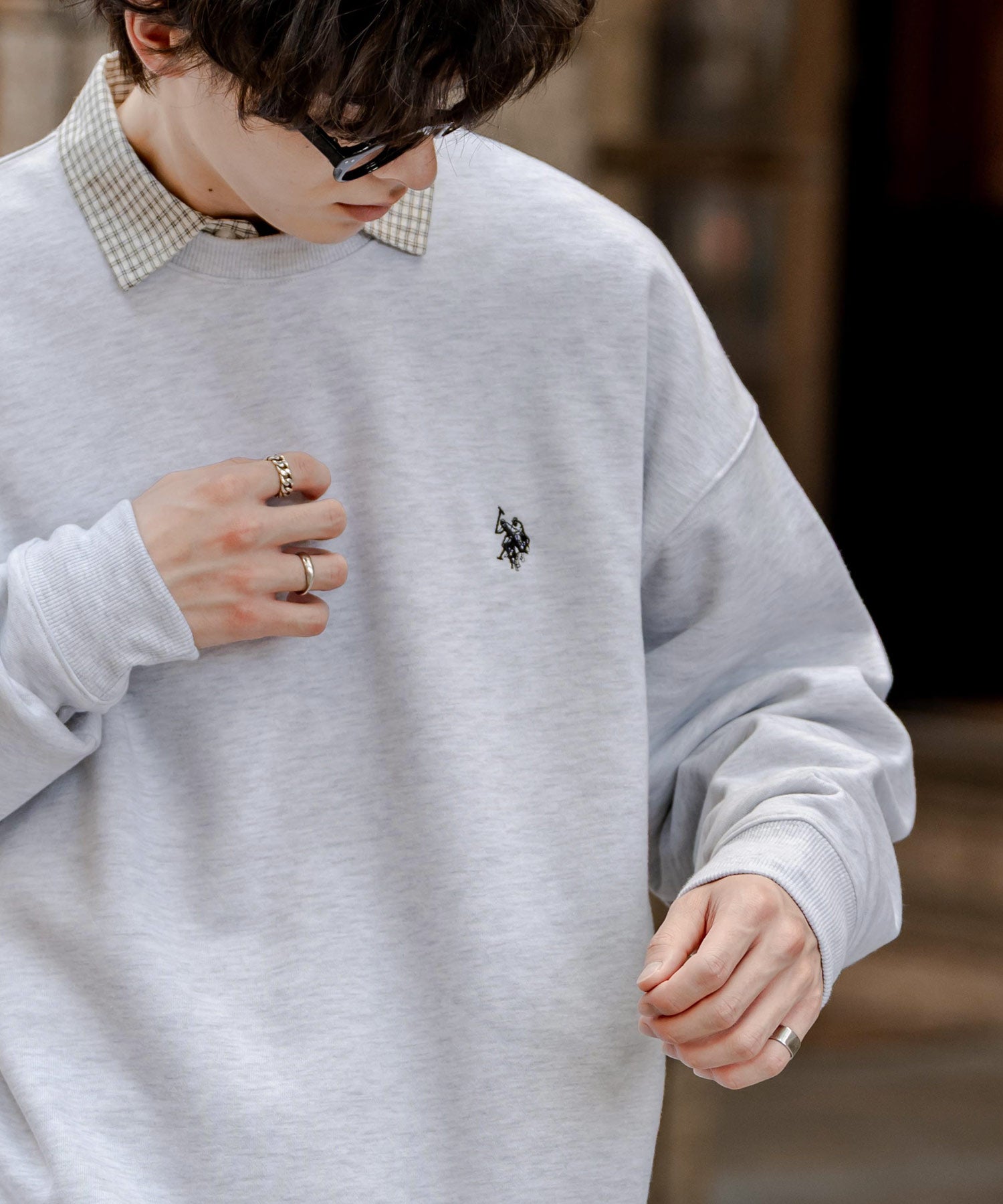U.S. POLO ASSN. ユーエスポロアッスン オーバーサイズ裏起毛ワンポイントロゴ刺繍長袖スウェット	14765