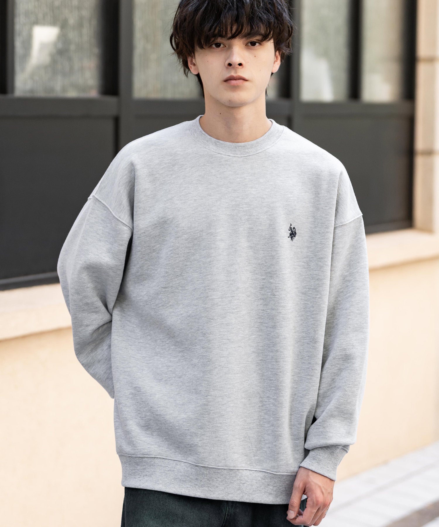 U.S. POLO ASSN. ユーエスポロアッスン オーバーサイズ裏起毛ワンポイントロゴ刺繍長袖スウェット	14765