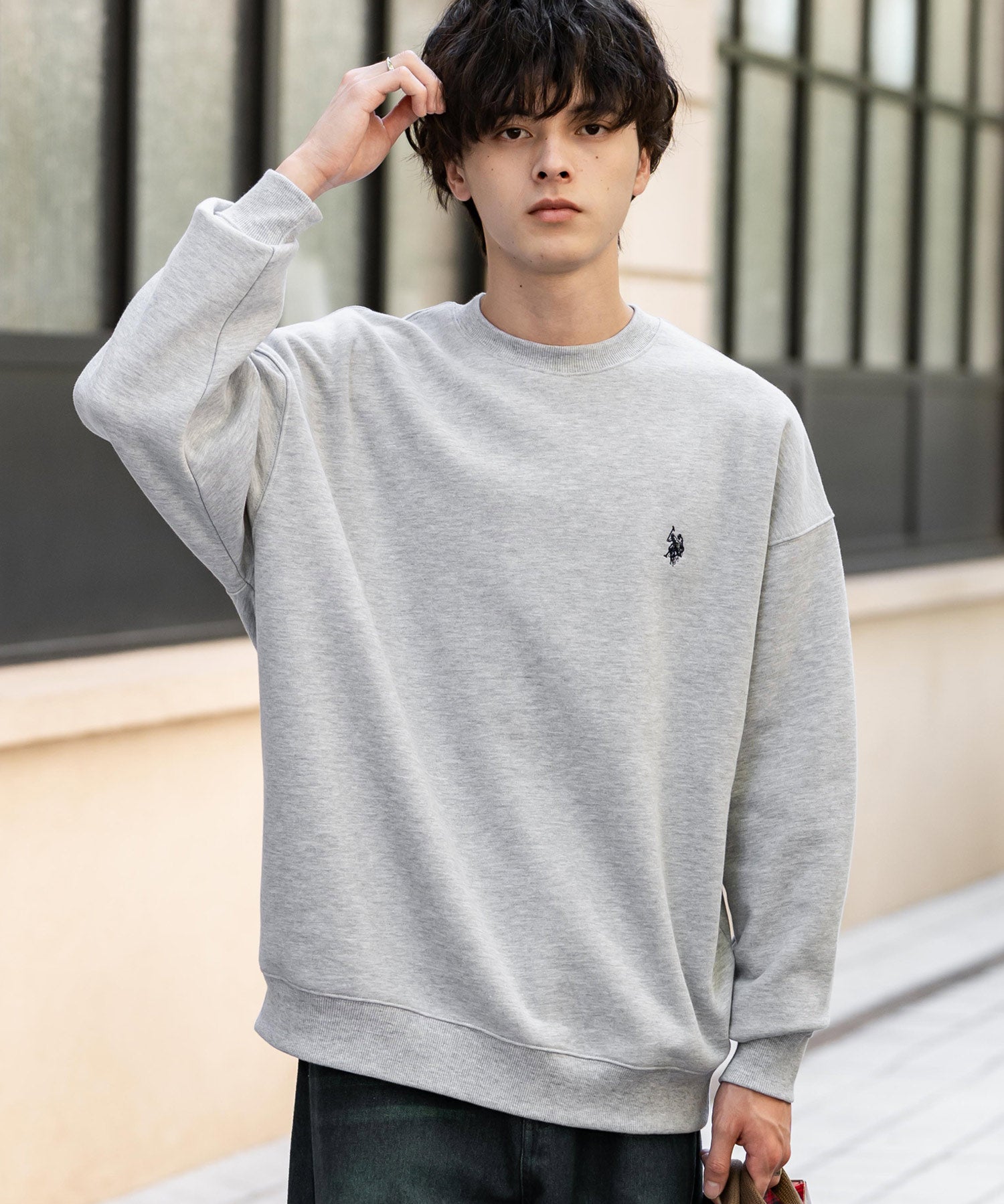U.S. POLO ASSN. ユーエスポロアッスン オーバーサイズ裏起毛ワンポイントロゴ刺繍長袖スウェット	14765
