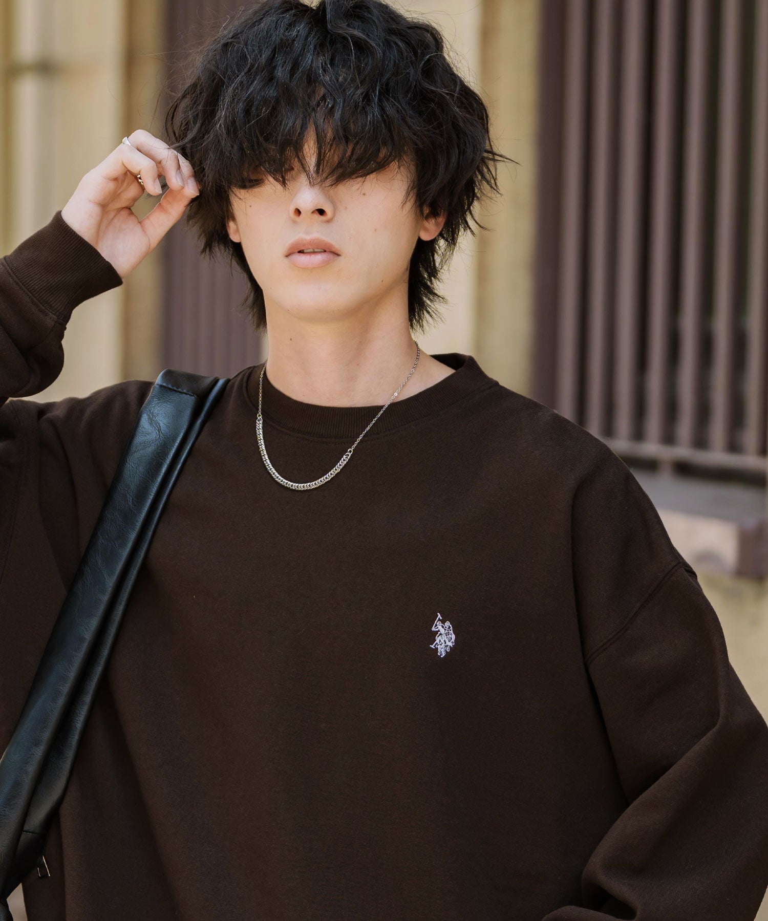 U.S. POLO ASSN. ユーエスポロアッスン オーバーサイズ裏起毛ワンポイントロゴ刺繍長袖スウェット	14765