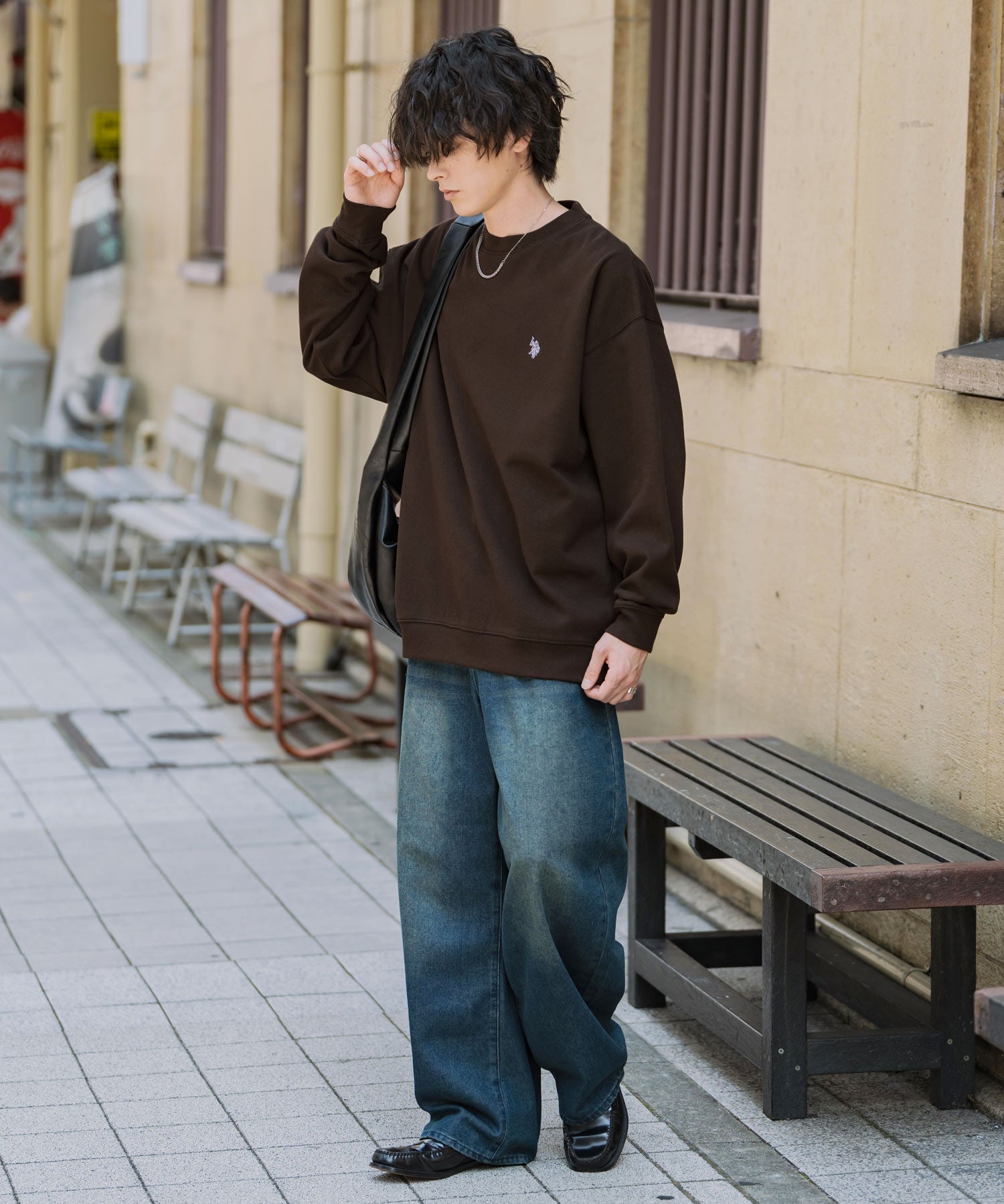 U.S. POLO ASSN. ユーエスポロアッスン オーバーサイズ裏起毛ワンポイントロゴ刺繍長袖スウェット	14765