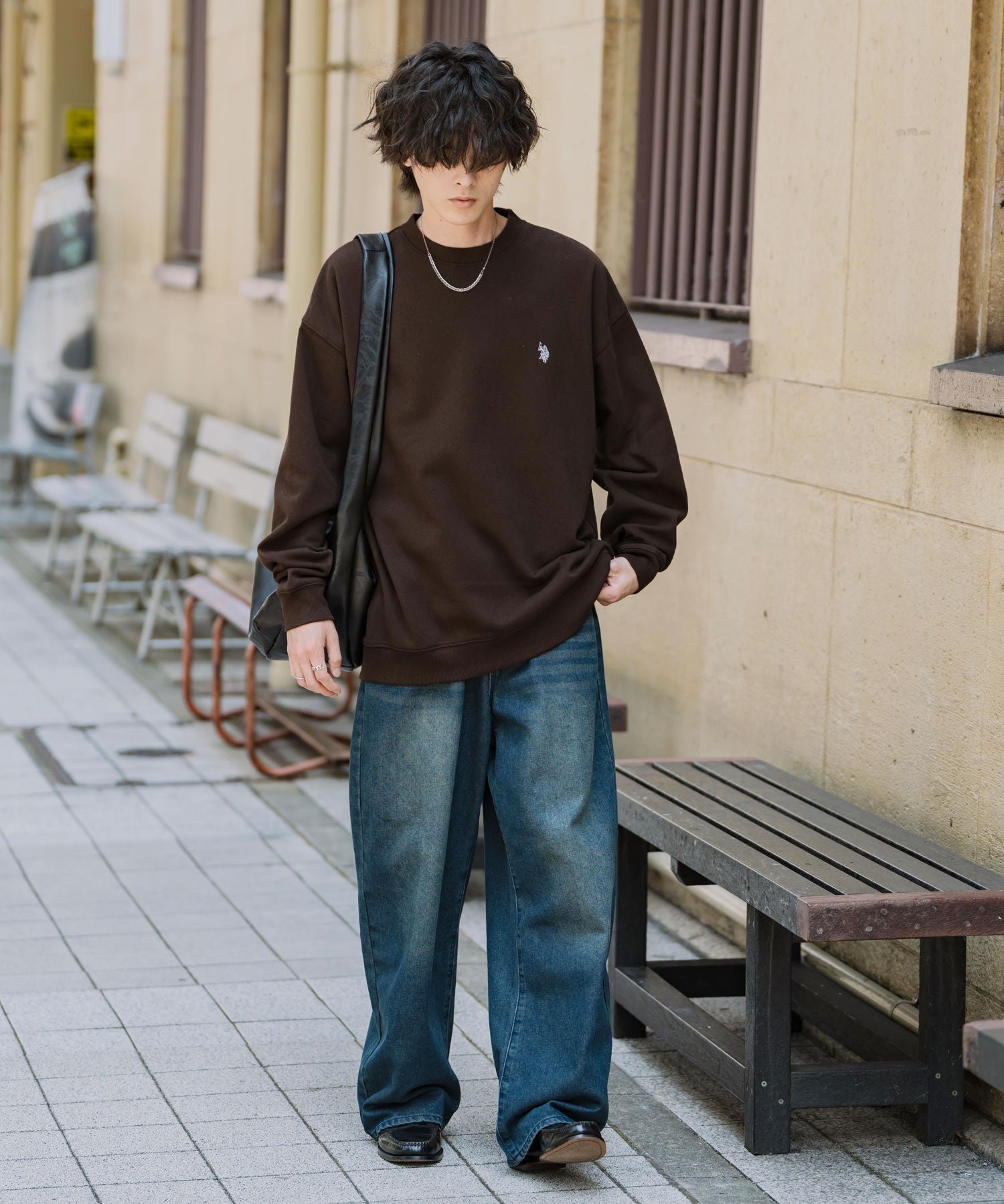 U.S. POLO ASSN. ユーエスポロアッスン オーバーサイズ裏起毛ワンポイントロゴ刺繍長袖スウェット	14765