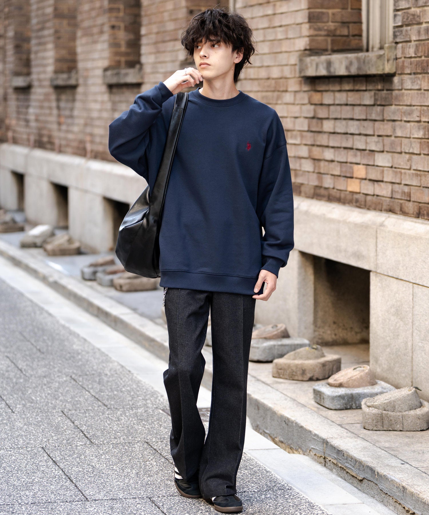 U.S. POLO ASSN. ユーエスポロアッスン オーバーサイズ裏起毛ワンポイントロゴ刺繍長袖スウェット	14765