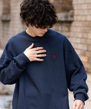 U.S. POLO ASSN. ユーエスポロアッスン オーバーサイズ裏起毛ワンポイントロゴ刺繍長袖スウェット	14765