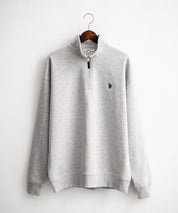 U.S. POLO ASSN. ユーエスポロアッスン オーバーサイズ裏起毛ワンポイントロゴ刺繍長袖ハーフジップスウェット 14766