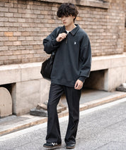U.S. POLO ASSN. ユーエスポロアッスン オーバーサイズ裏起毛ワンポイントロゴ刺繍長袖ハーフジップスウェット 14766