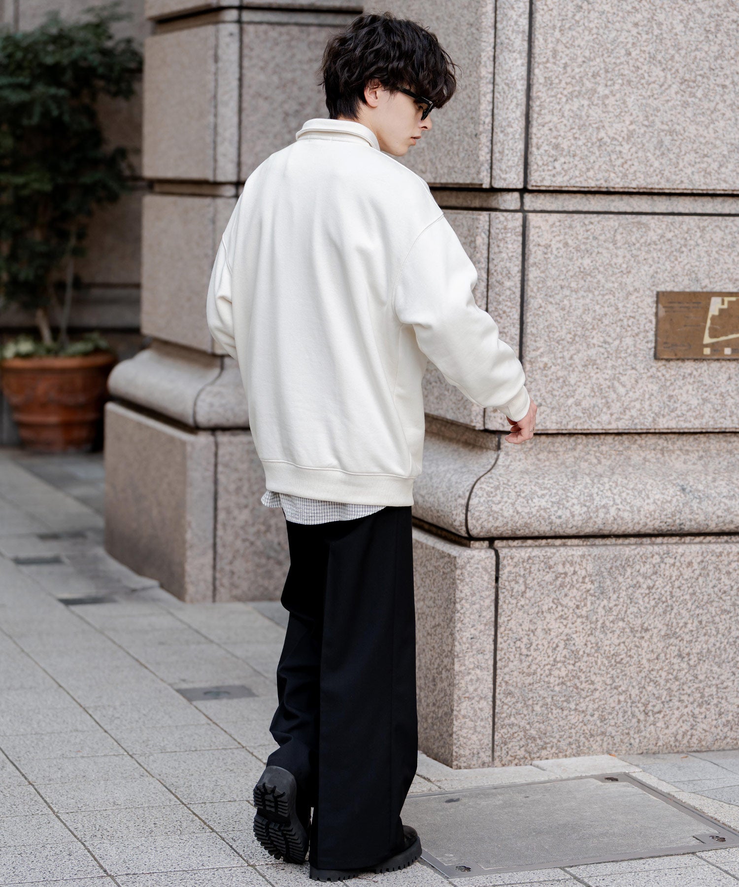 U.S. POLO ASSN. ユーエスポロアッスン オーバーサイズ裏起毛ワンポイントロゴ刺繍長袖ハーフジップスウェット 16108