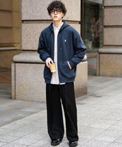 U.S. POLO ASSN. ユーエスポロアッスン オーバーサイズ裏起毛ワンポイントロゴ刺繍フルジップ長袖パーカー 14767