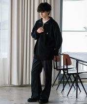 U.S. POLO ASSN. ユーエスポロアッスン 別注コラボ オーバーサイズワンポイントロゴ刺繍畦編みハーフジップ長袖ニットセーター 14769