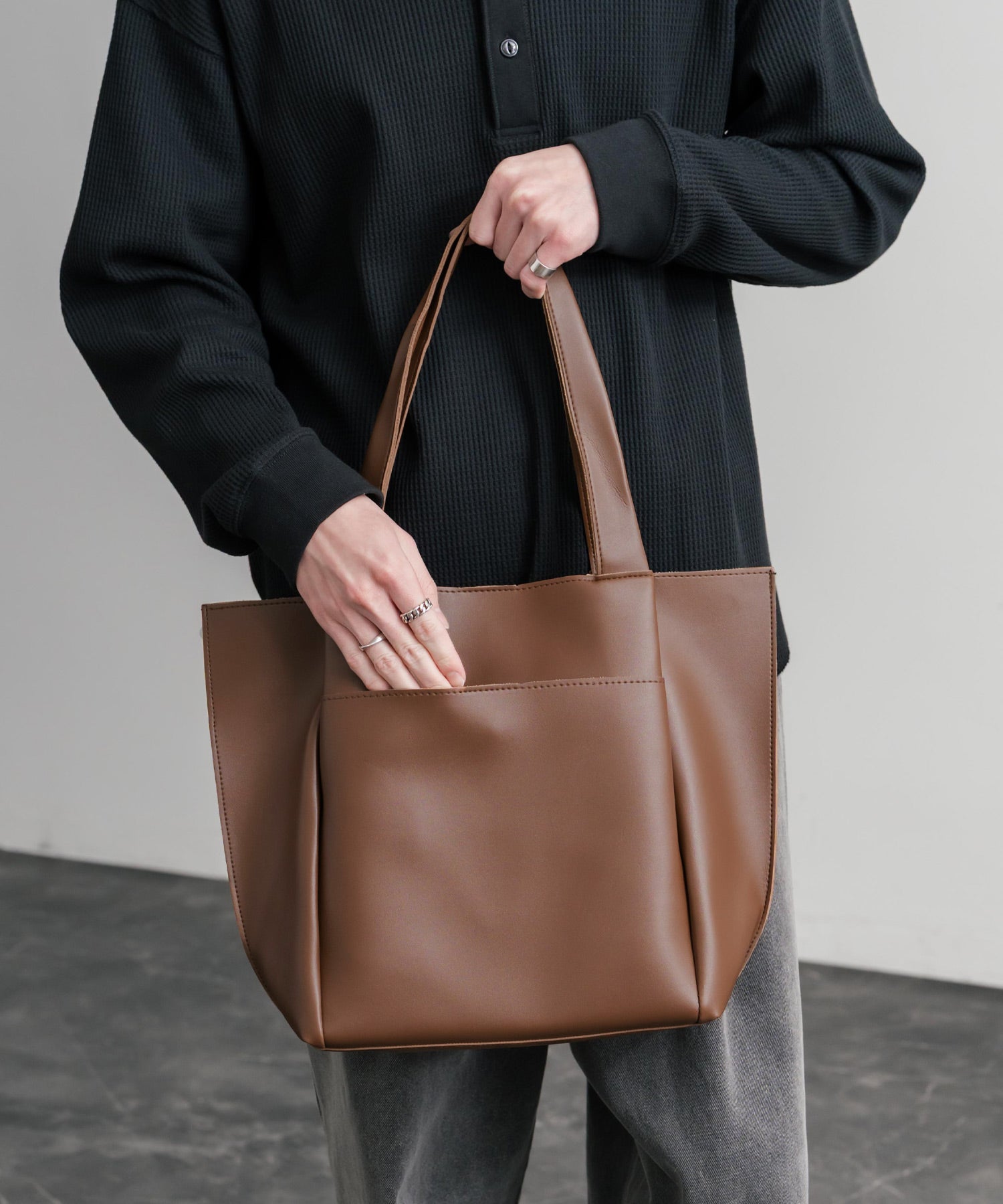 新色追加 PUワンショルダートートバッグ　ポーチセット 14772