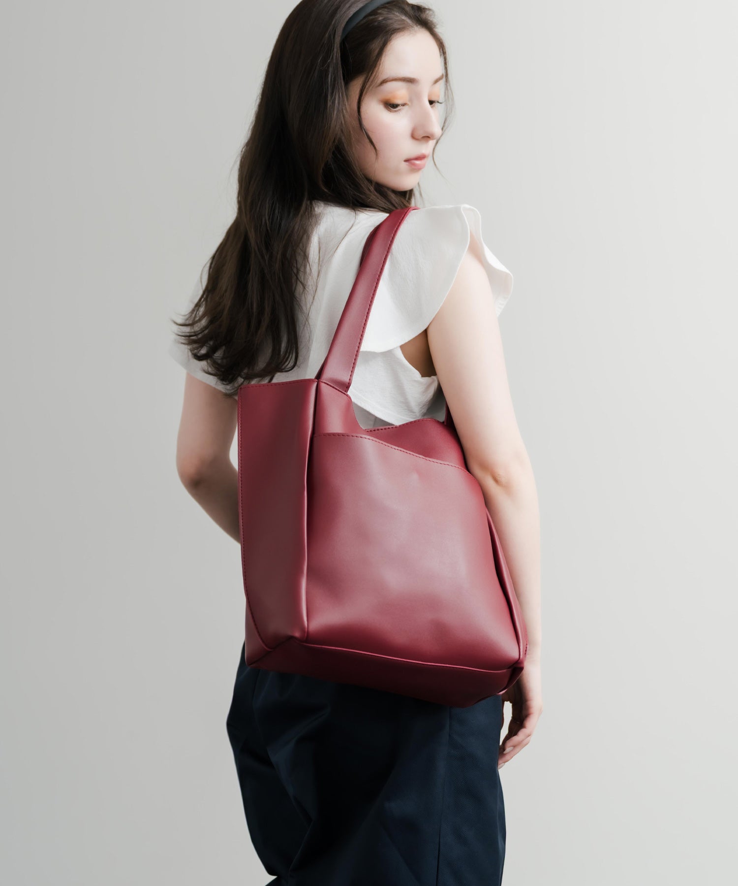 新色追加 PUワンショルダートートバッグ　ポーチセット 14772