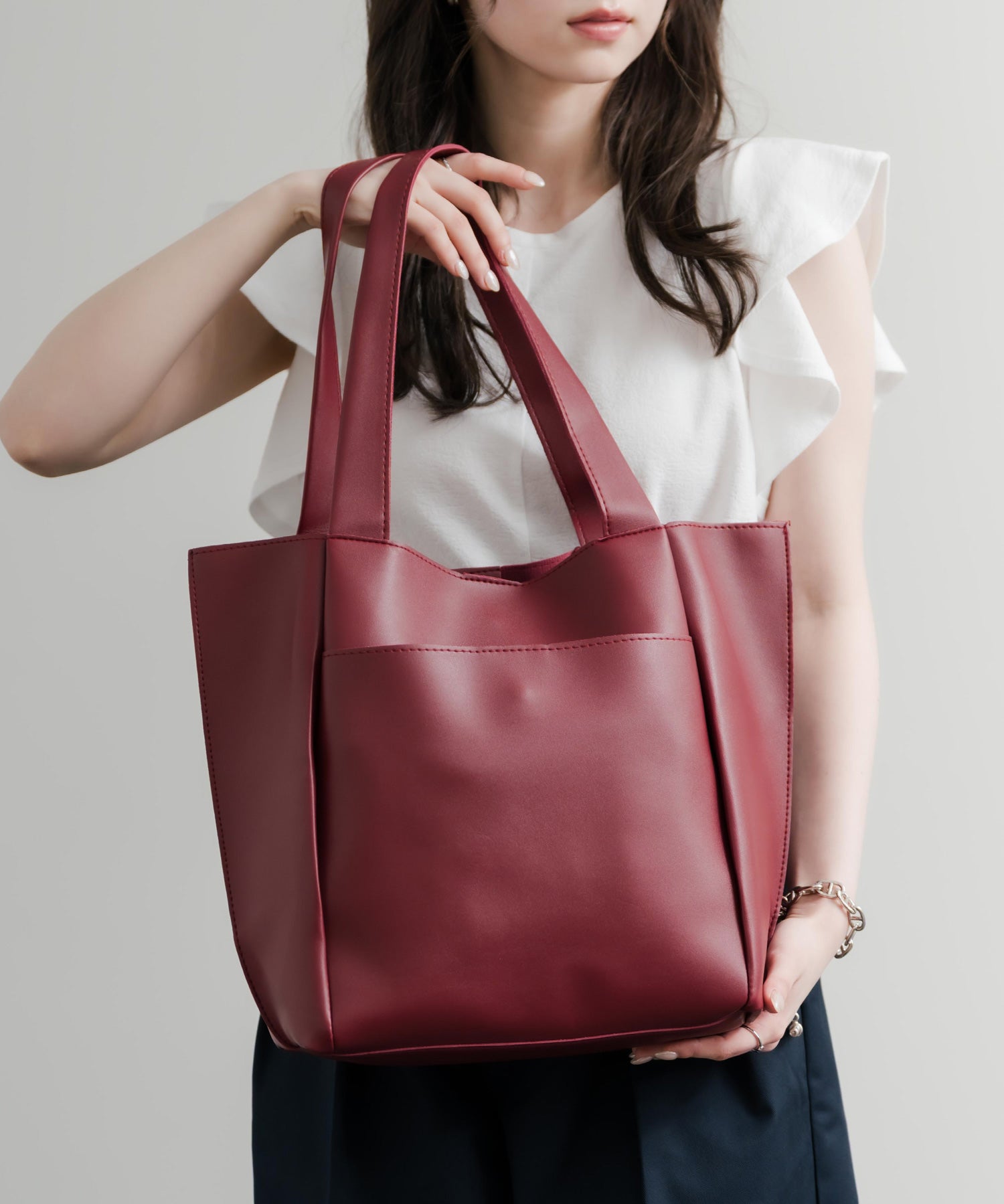 新色追加 PUワンショルダートートバッグ　ポーチセット 14772