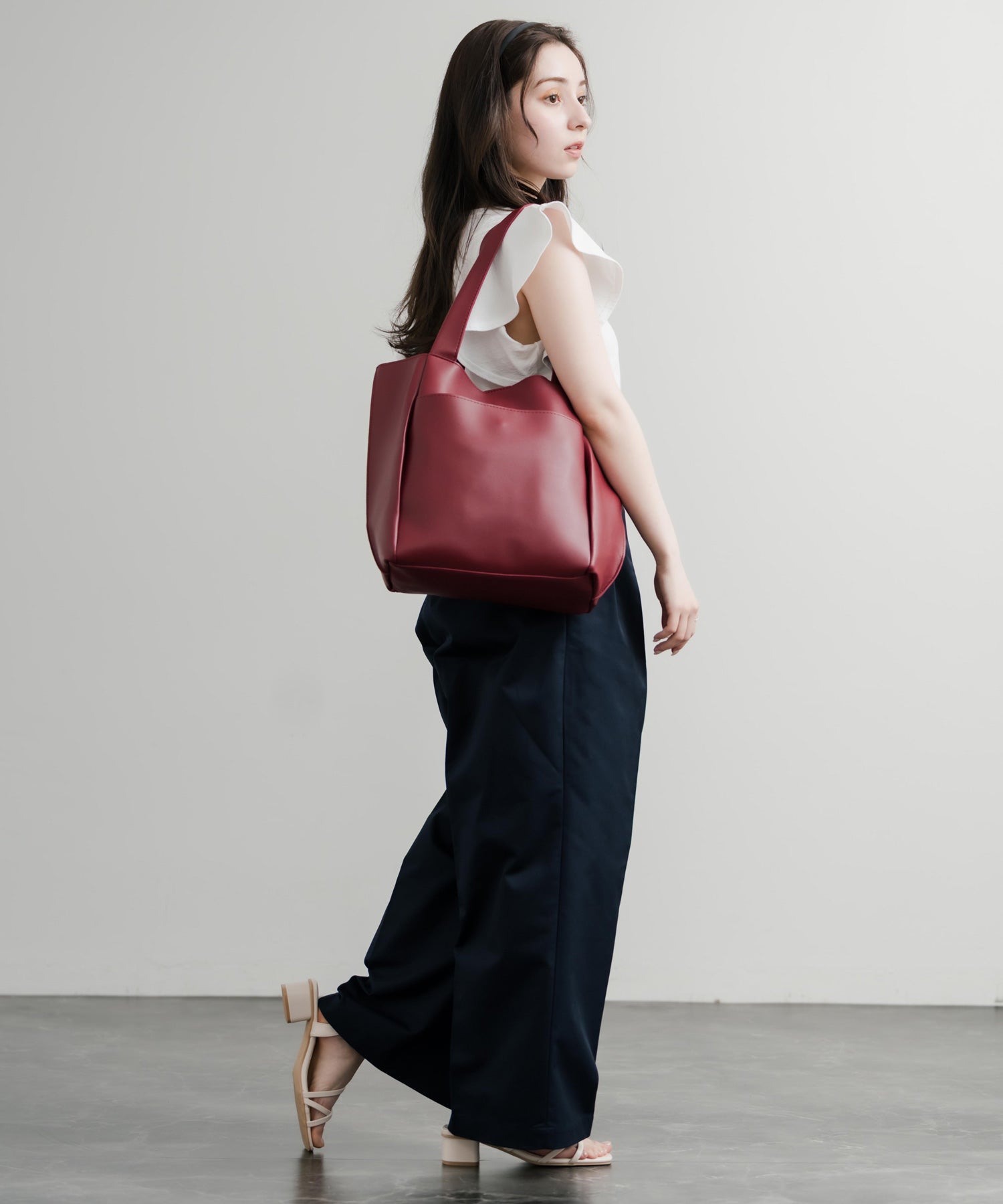 新色追加 PUワンショルダートートバッグ　ポーチセット 14772