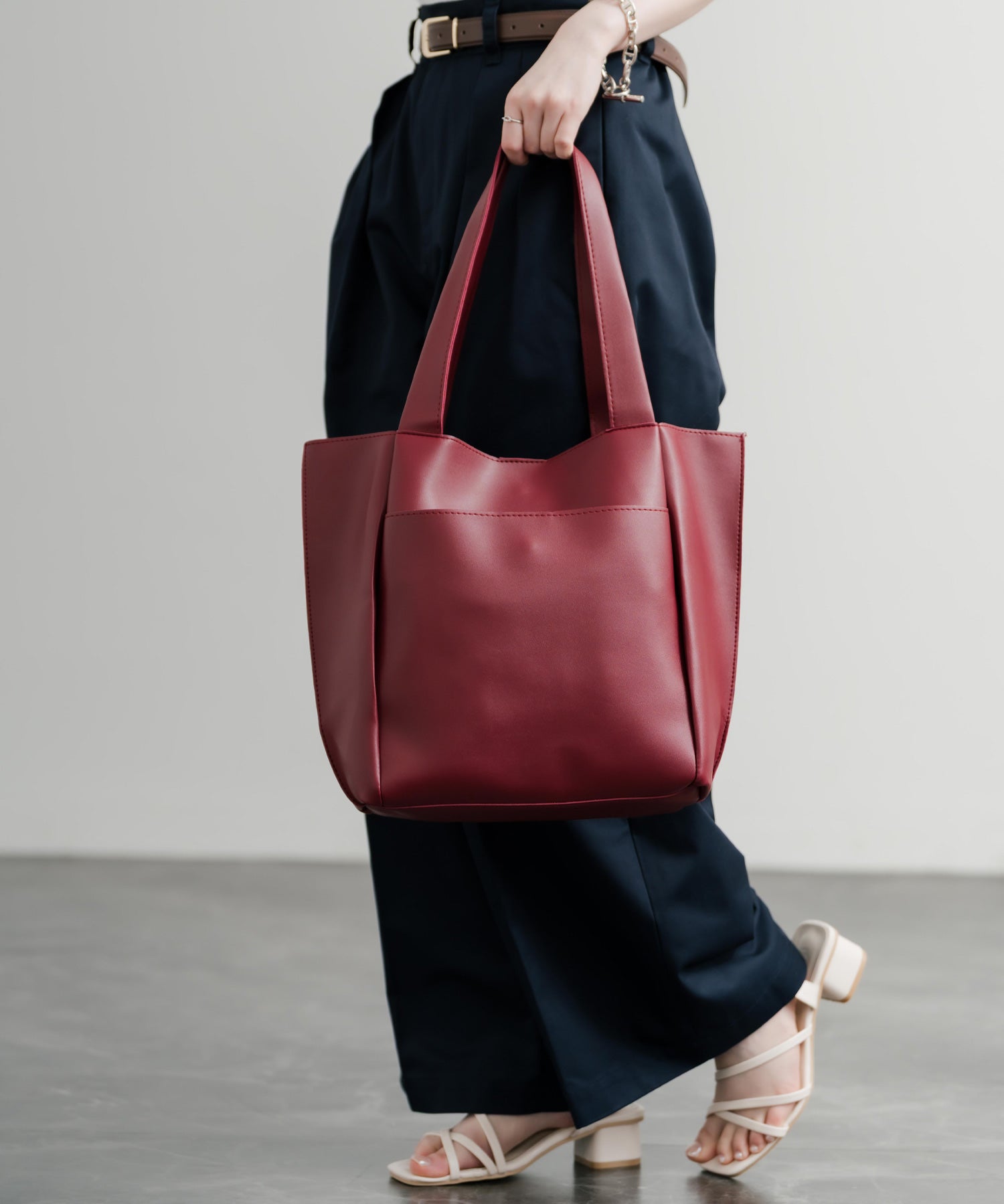 新色追加 PUワンショルダートートバッグ　ポーチセット 14772