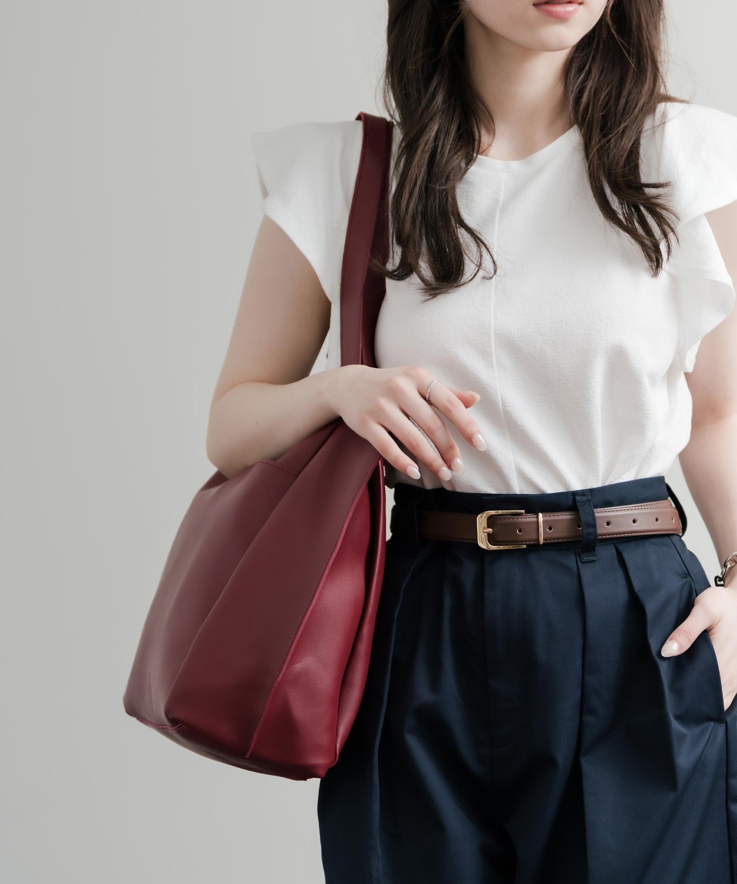 新色追加 PUワンショルダートートバッグ　ポーチセット 14772