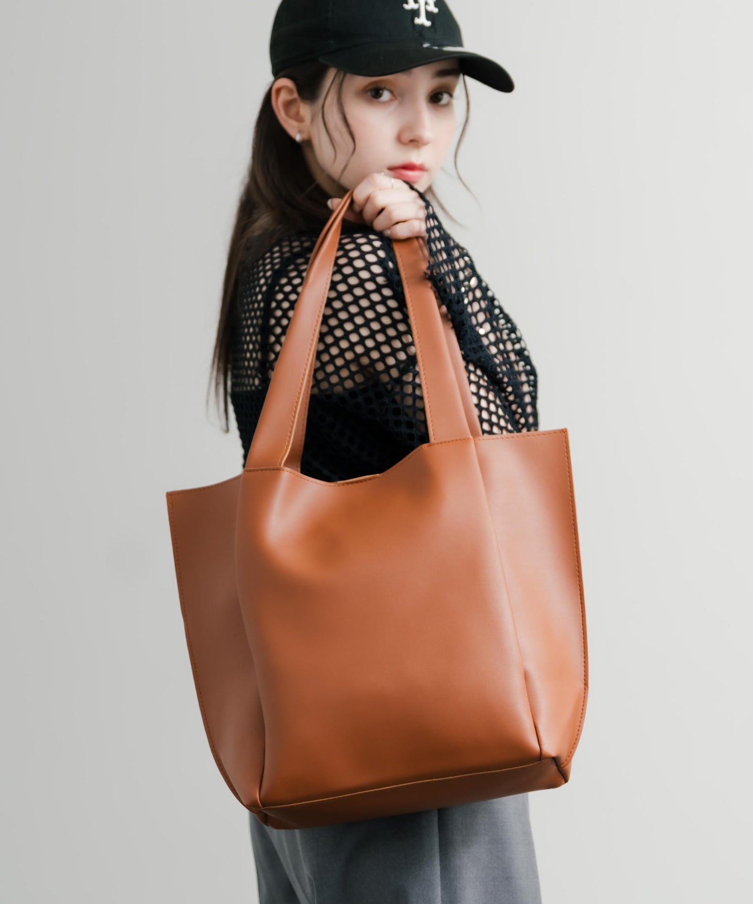 新色追加 PUワンショルダートートバッグ　ポーチセット 14772