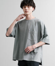 Audience オーディエンス ピグメントUSAコットン16/-天竺8.45オンス胸ポケット付きサイドスリットボクシーAラインビッグTシャツ AUD6626 14776