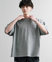 Audience オーディエンス ピグメントUSAコットン16/-天竺8.45オンス胸ポケット付きサイドスリットボクシーAラインビッグTシャツ AUD6626 14776