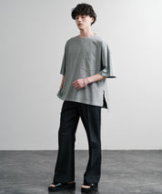 Audience オーディエンス ピグメントUSAコットン16/-天竺8.45オンス胸ポケット付きサイドスリットボクシーAラインビッグTシャツ AUD6626 14776