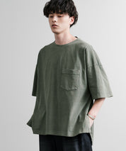 Audience オーディエンス ピグメントUSAコットン16/-天竺8.45オンス胸ポケット付きサイドスリットボクシーAラインビッグTシャツ AUD6626 14776