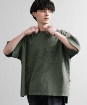 Audience オーディエンス ピグメントUSAコットン16/-天竺8.45オンス胸ポケット付きサイドスリットボクシーAラインビッグTシャツ AUD6626 14776