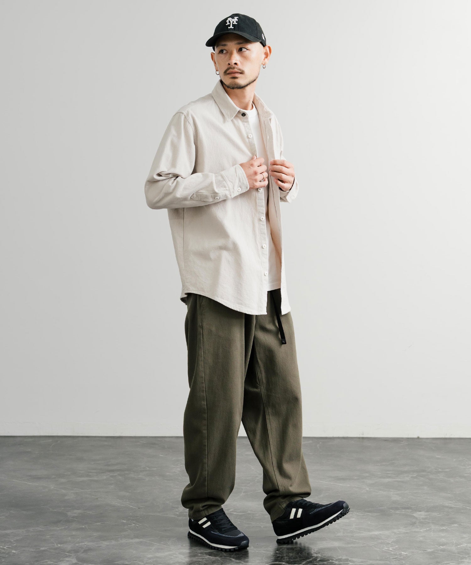 KRIFF MAYER クリフメイヤー ルーズシルエット コットンビエラ無地長袖シャツ 2516301 14780