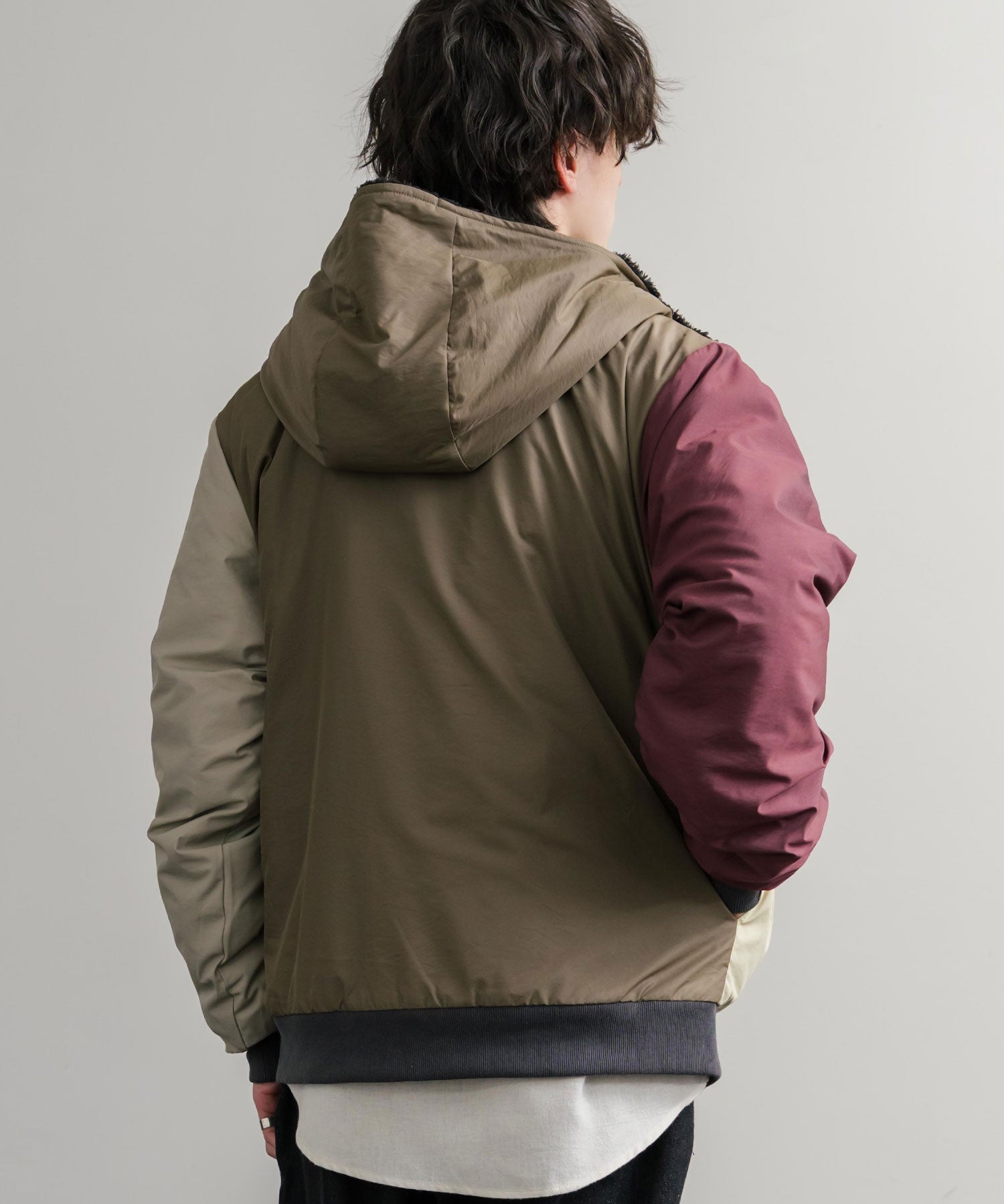 KRIFF MAYER クリフメイヤー2WAY リバーシブル ひっくりフード付きボアジャケット/ロゴ刺繍入りマウンテンパーカー 2514403 14795