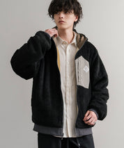KRIFF MAYER クリフメイヤー2WAY リバーシブル ひっくりフード付きボアジャケット/ロゴ刺繍入りマウンテンパーカー 2514403 14795