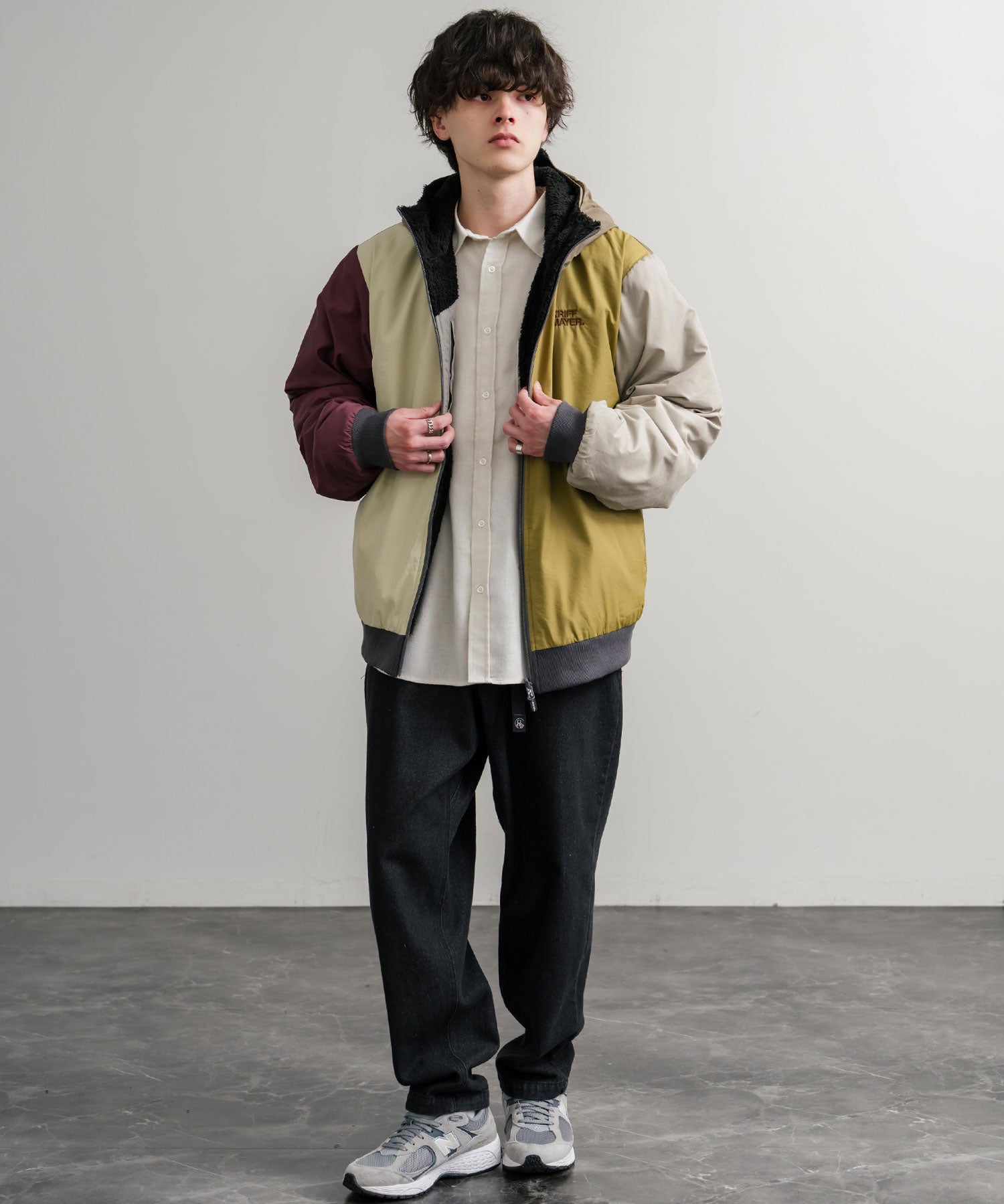 KRIFF MAYER クリフメイヤー2WAY リバーシブル ひっくりフード付きボアジャケット/ロゴ刺繍入りマウンテンパーカー 2514403 14795