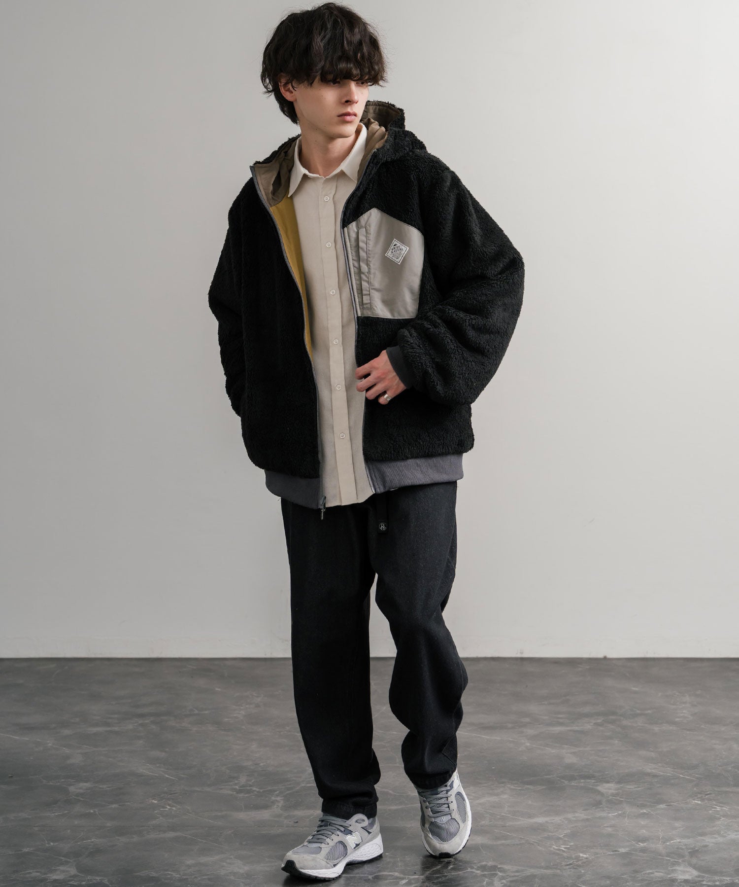 KRIFF MAYER クリフメイヤー2WAY リバーシブル ひっくりフード付きボアジャケット/ロゴ刺繍入りマウンテンパーカー 2514403 14795
