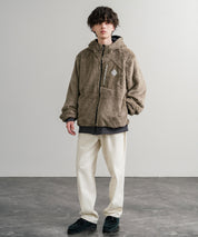 KRIFF MAYER クリフメイヤー2WAY リバーシブル ひっくりフード付きボアジャケット/ロゴ刺繍入りマウンテンパーカー 2514403 14795