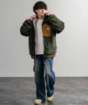 KRIFF MAYER クリフメイヤー2WAY リバーシブル ひっくりフード付きボアジャケット/ロゴ刺繍入りマウンテンパーカー 2514403 14795