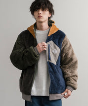 KRIFF MAYER クリフメイヤー2WAY リバーシブル ひっくりフード付きボアジャケット/ロゴ刺繍入りマウンテンパーカー 2514403 14795