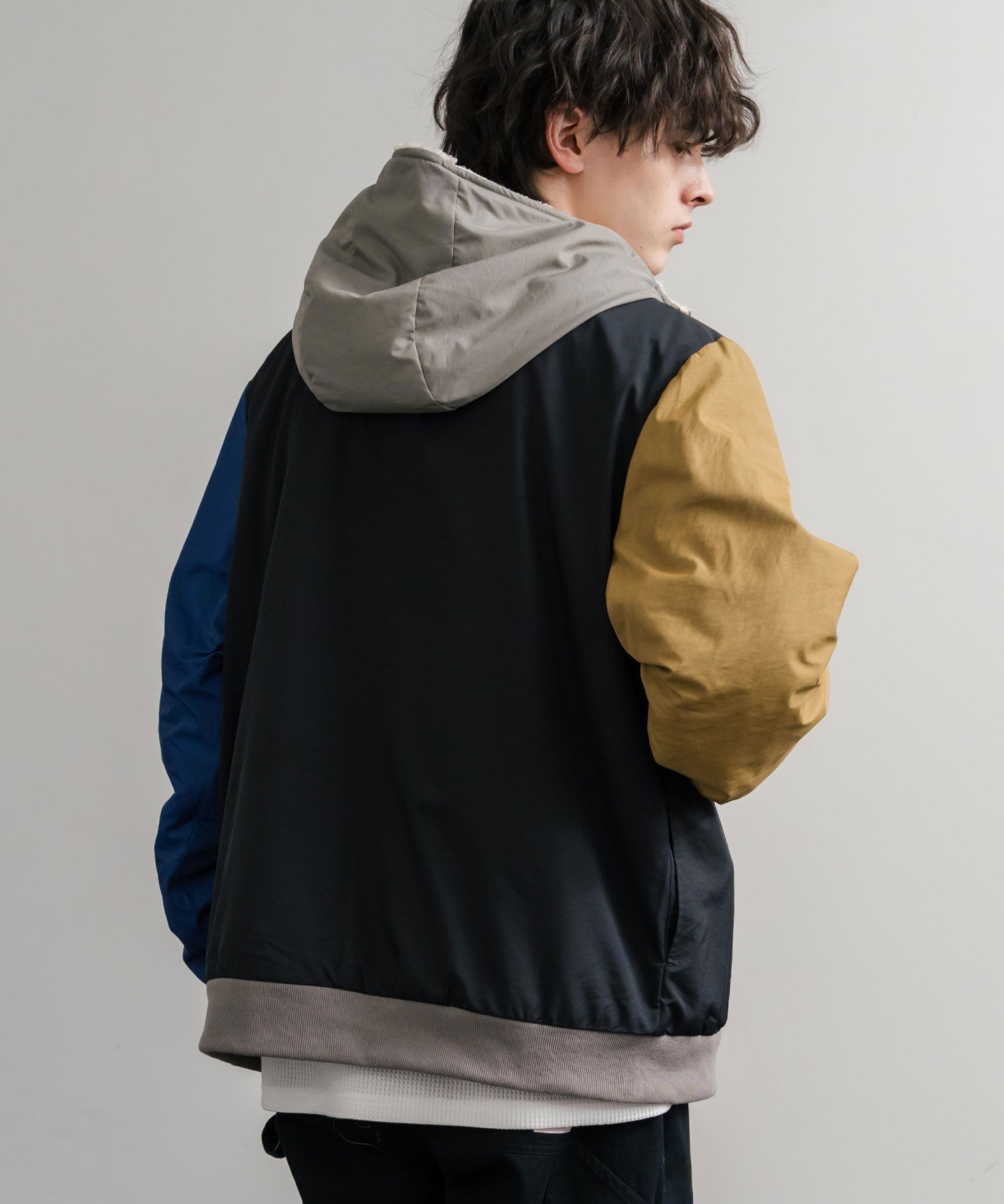 KRIFF MAYER クリフメイヤー2WAY リバーシブル ひっくりフード付きボアジャケット/ロゴ刺繍入りマウンテンパーカー 2514403 14795