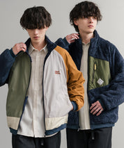 KRIFF MAYER クリフメイヤー 2WAY リバーシブルひっくりスタンドネックボアジャケット/ロゴ刺繍入りボアブルゾン 2514404 14796