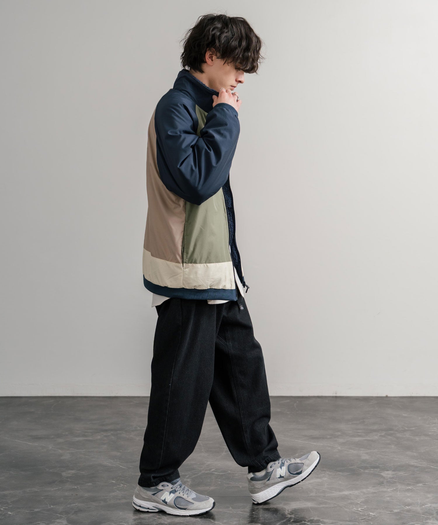 KRIFF MAYER クリフメイヤー 2WAY リバーシブルひっくりスタンドネックボアジャケット/ロゴ刺繍入りボアブルゾン 2514404 14796