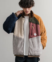 KRIFF MAYER クリフメイヤー 2WAY リバーシブルひっくりスタンドネックボアジャケット/ロゴ刺繍入りボアブルゾン 2514404 14796