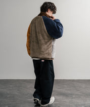 KRIFF MAYER クリフメイヤー 2WAY リバーシブルひっくりスタンドネックボアジャケット/ロゴ刺繍入りボアブルゾン 2514404 14796