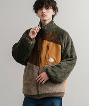 KRIFF MAYER クリフメイヤー 2WAY リバーシブルひっくりスタンドネックボアジャケット/ロゴ刺繍入りボアブルゾン 2514404 14796