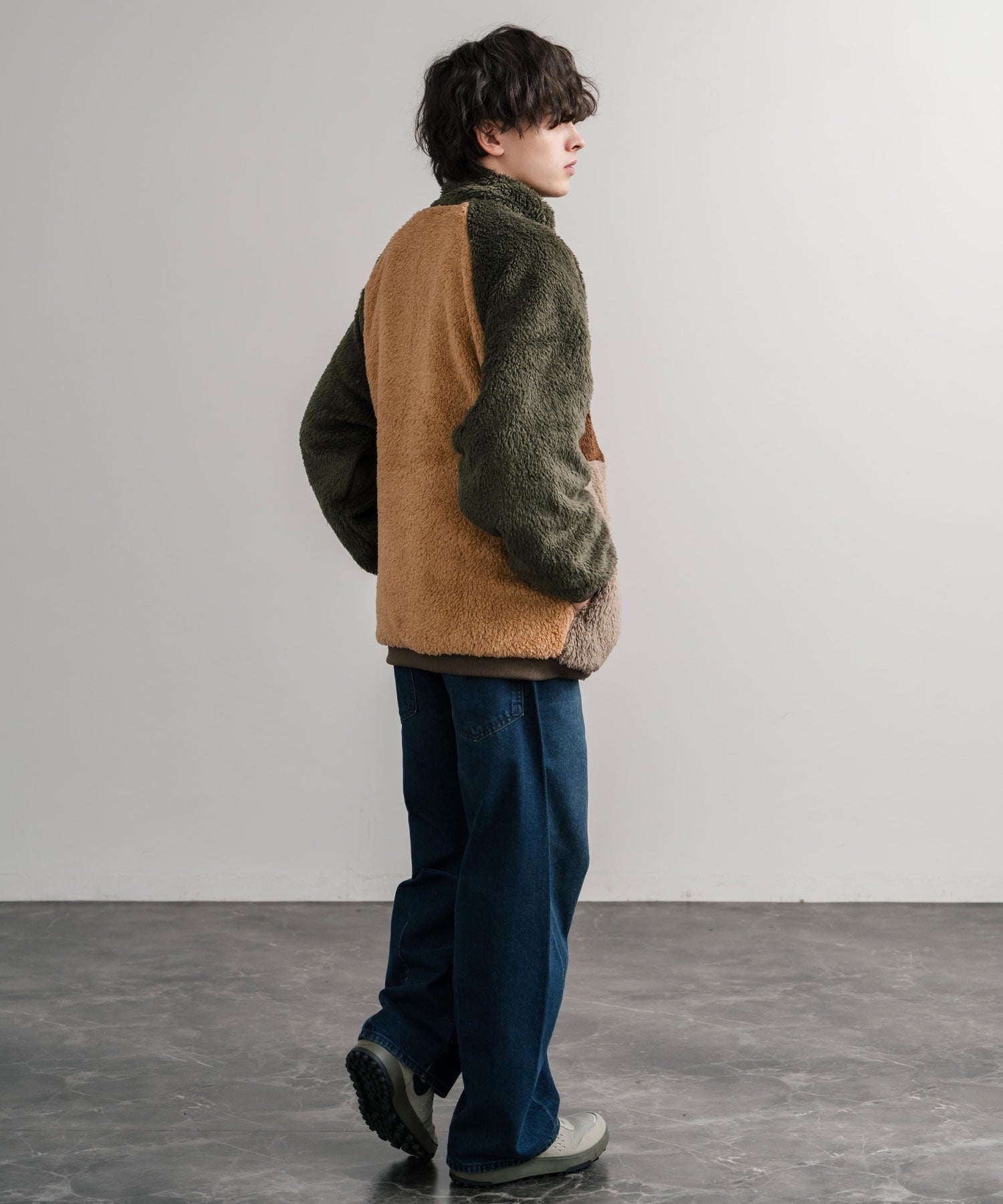 KRIFF MAYER クリフメイヤー 2WAY リバーシブルひっくりスタンドネックボアジャケット/ロゴ刺繍入りボアブルゾン 2514404 14796