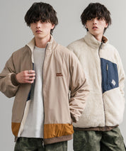 KRIFF MAYER クリフメイヤー 2WAY リバーシブルひっくりスタンドネックボアジャケット/ロゴ刺繍入りボアブルゾン 2514404 14796