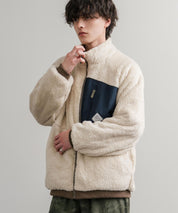 KRIFF MAYER クリフメイヤー 2WAY リバーシブルひっくりスタンドネックボアジャケット/ロゴ刺繍入りボアブルゾン 2514404 14796