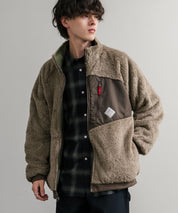 KRIFF MAYER クリフメイヤー 2WAY リバーシブルひっくりスタンドネックボアジャケット/ロゴ刺繍入りボアブルゾン 2514404 14796