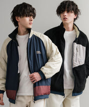 KRIFF MAYER クリフメイヤー 2WAY リバーシブルひっくりスタンドネックボアジャケット/ロゴ刺繍入りボアブルゾン 2514404 14796