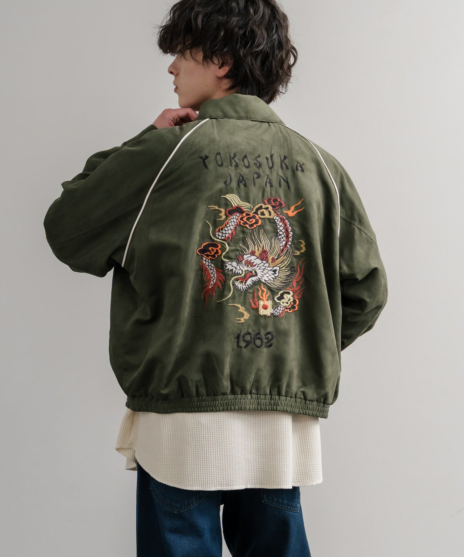 KRIFF MAYER クリフメイヤー オーバーサイズスーベニア刺繍ステンカラージャケット/ダブルジップラグランスリーブブルゾン 2515101 14797